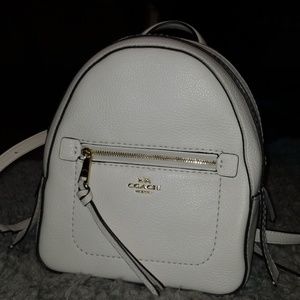 Authentic coach pebble leather white backpack